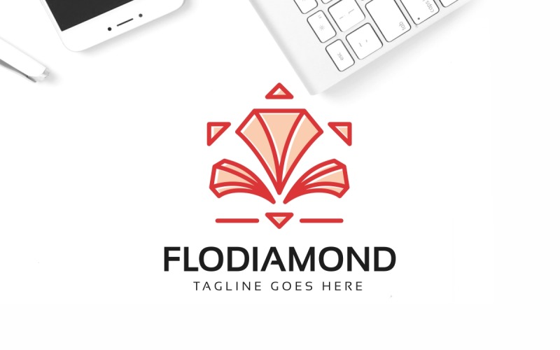 Download Шаблон логотипа "Flower Diamond Logo Template" / Flower Diamond Logo Template - Шаблон логотипа на тему графика agency logo,beauty,beauty logo,boutique,boutique logo,cosmetic logo,crown,crown logo,crown picture,diamond,diamonds,fashion,flowers,glamour,jewellery,king,king logo,leaf,leaves,logo