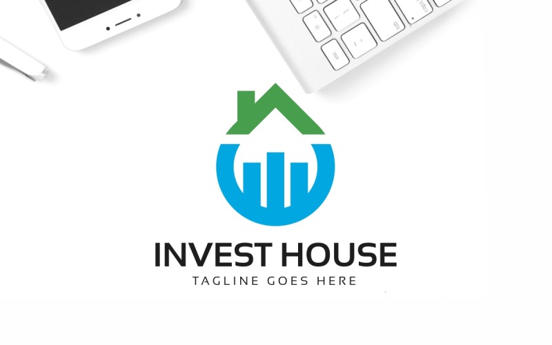 Download Шаблон логотипа "Invest House Logo Template" / Invest House Logo Template - Шаблон логотипа на тему графика agency,brand,branding,build,building,construction,empire,estate,group,home,house,housing,insurance,invesment,invest,logo,logotype,properties,property,real estate