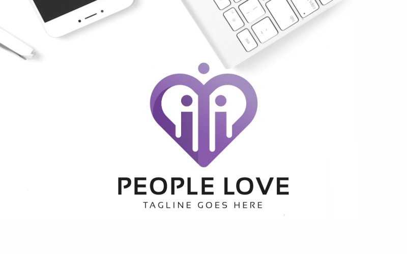 Download Шаблон логотипа "People Love Logo Template" / People Love Logo Template - Шаблон логотипа на тему графика agency,agent,care,community,consult,consultant,education,forum,friend,friends,group,heart,human,internet,love,media,multimedia,office,people,service