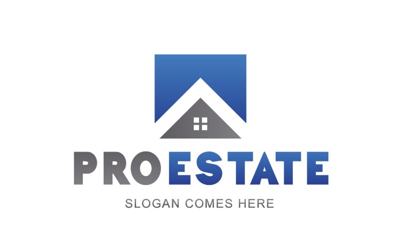 Download Шаблон логотипа "Pro Estate Design Logo Template" / Pro Estate Design Logo Template - Шаблон логотипа на тему графика house,estate,home,shelter,property,sale,logo,vector,sell,market,properties,mortgage,openhouse,build,roof,construction,blue,grey,society,corporate