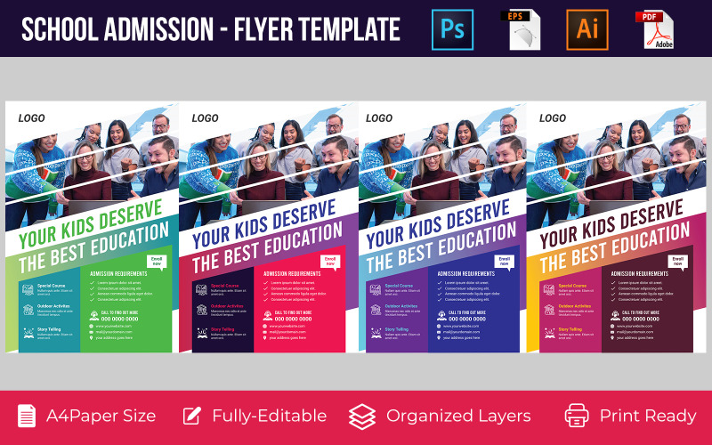 Download Фирменный стиль "School Admission promotion flyer PSD, AI design volume-13" / School Admission promotion flyer PSD, AI design volume-13 - Фирменный стиль на тему графика admission,admission flyer,admission open,after school program,back to school,college,education,education event,education flyer,education flyer template,flyer,high school,international school 