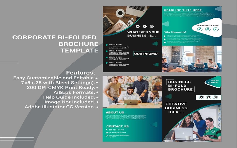 Download Фирменный стиль "Tri-Folded Brochure - Corporate Identity Template" / Tri-Folded Brochure - Corporate Identity Template - Фирменный стиль на тему графика concept,letter,marketing,media,modern,multipurpose,print ready,pro,professional,red,studio,swiss,swiss style,tri fold,trifold,us letter,creative,corporate,agency,business