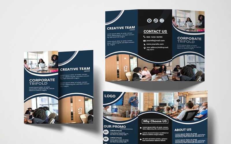 Download Фирменный стиль "Tri-Folded Brochure - Corporate Identity Template" / Tri-Folded Brochure - Corporate Identity Template - Фирменный стиль на тему графика agency,branding,business,clean,concept,corporate,creative,marketing,media,modern,multipurpose,print brochure,print ready,professional,pro,studio,swiss,swiss style,tri fold,cmyk