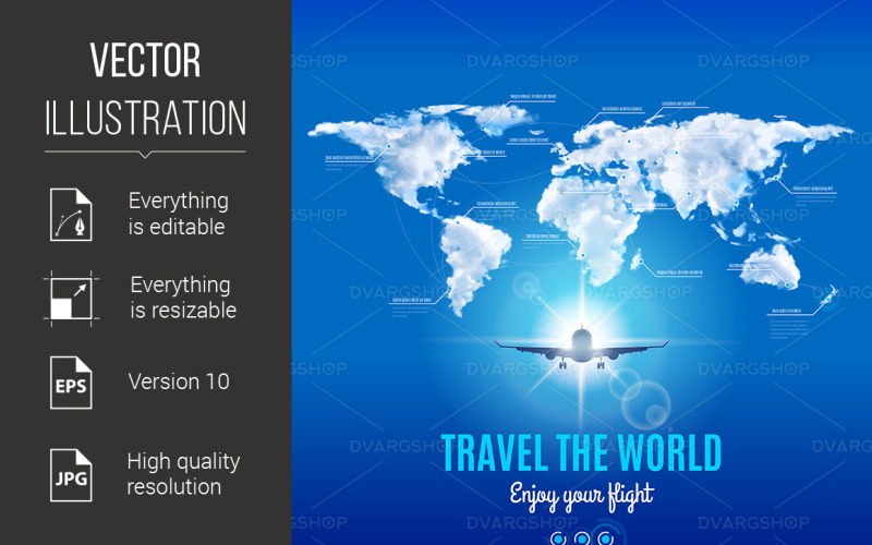 Download Vector "Around the World - Vector Image" / Around the World - Vector Image - Vector на тему графика world,travel,airplane,map,around,silhouette,tourism,flight,speed,sky,journey,image,vector,globe,cartography,planet,continent,line,symbol,illustration