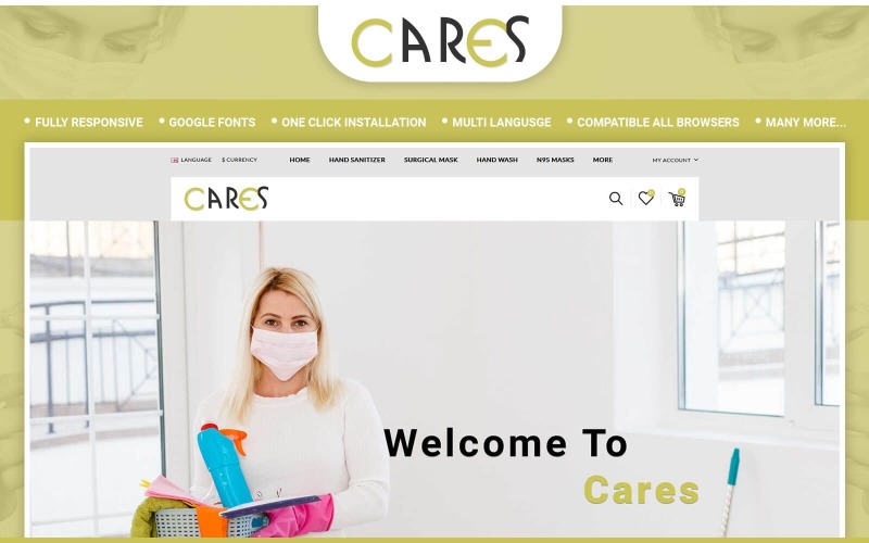 Cares - Sanitizer Store OpenCart Template