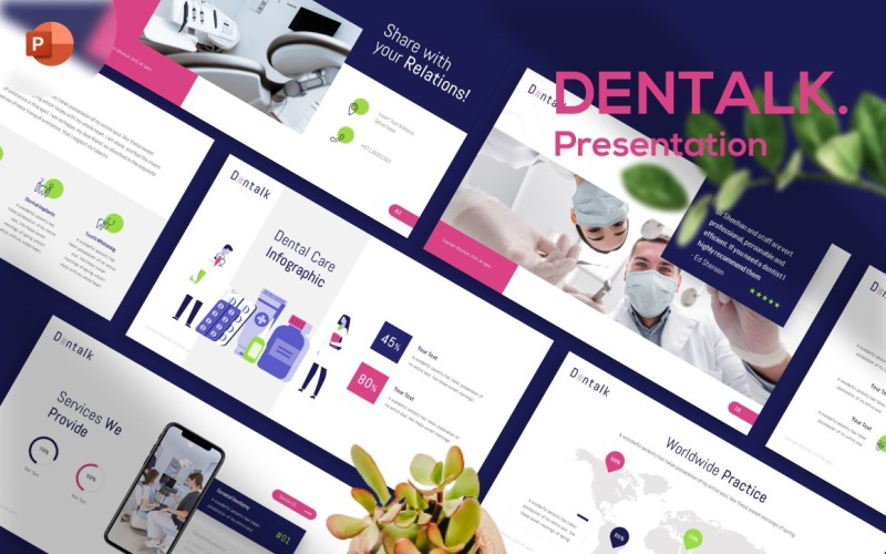 Dentalk tandläkare presentation PowerPoint-mall