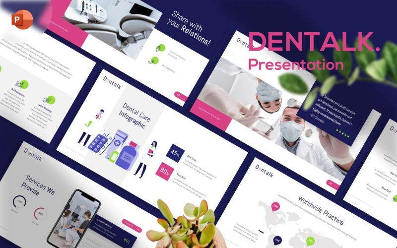 Modelo de apresentação em PowerPoint para dentista Dentalk