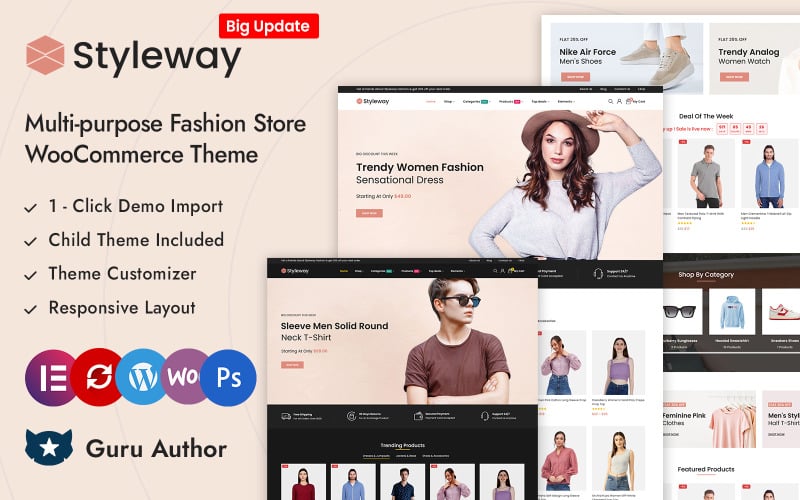 Styleway - Çevrimiçi Moda Mağazası Elementor WooCommerce Teması
