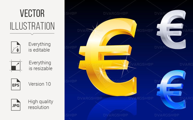 Download Vector "Abstract Euro Sign - Vector Image" / Abstract Euro Sign - Vector Image - Vector на тему графика abstract,sign,euro,illustration,design,money,background,icon,symbol,isolated,global,white,cracked,depression,danger,fake,finance,currency,value,union