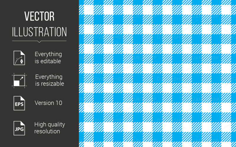 Download Vector "Fabric Texture - Vector Image" / Fabric Texture - Vector Image - Vector на тему графика traditional,gingham,pattern,fabric,texture,seamless,blue,white,cover,decorating,repeat,flat,menu,tile,wallpaper,cotton,diagonal,retro,backdrop,background