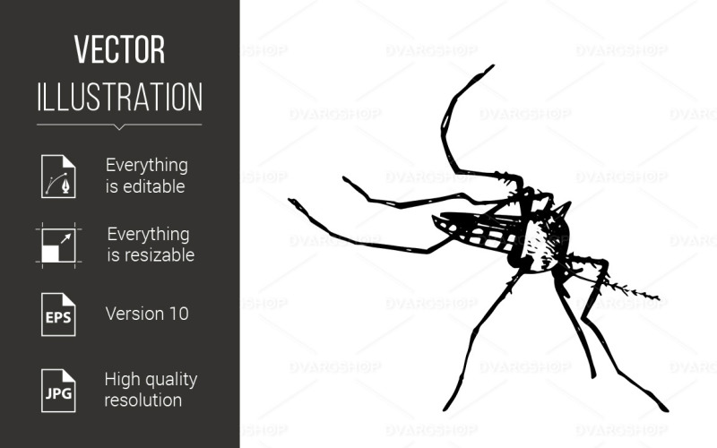 Download Vector "Mosquito Icon - Vector Image" / Mosquito Icon - Vector Image - Vector на тему графика mosquito,insect,icon,black,silhouette,white,background,warning,biology,infectious,medicine,illustration,dengue,stinging,element,closeup,nature,repellent,fly,design