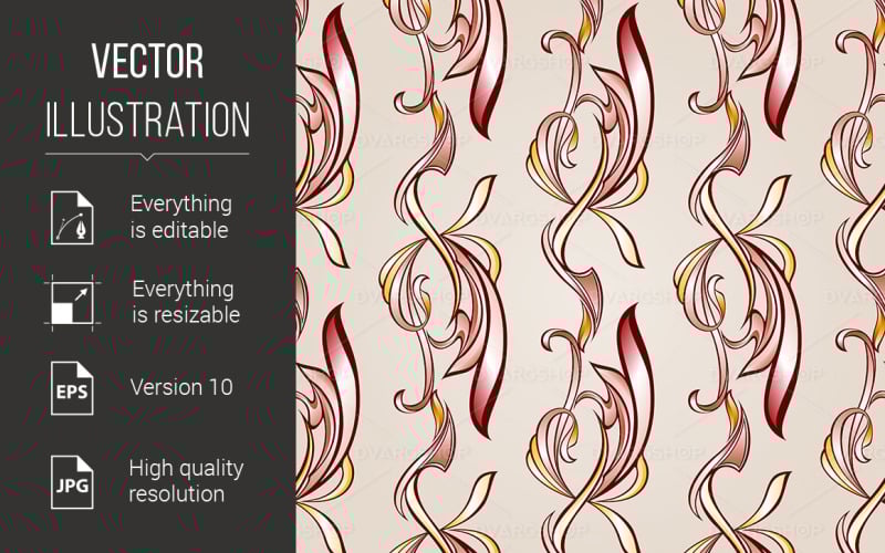 Download Vector "Paperhangings - Vector Image" / Paperhangings - Vector Image - Vector на тему графика pattern,swirl,shape,bright,colors,arts,leaf,branch,image,seamless,elegance,imagery,growth,classical,vine,flowers,ornate,plants,design,backgrounds