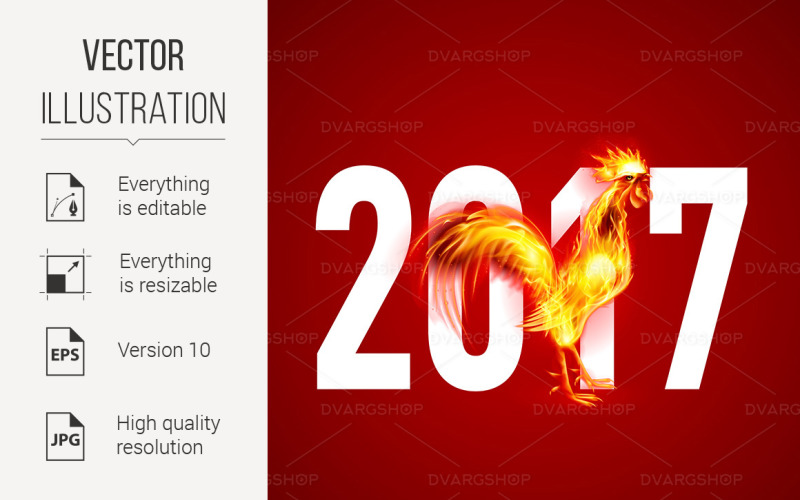 Red Cock - grafika wektorowa