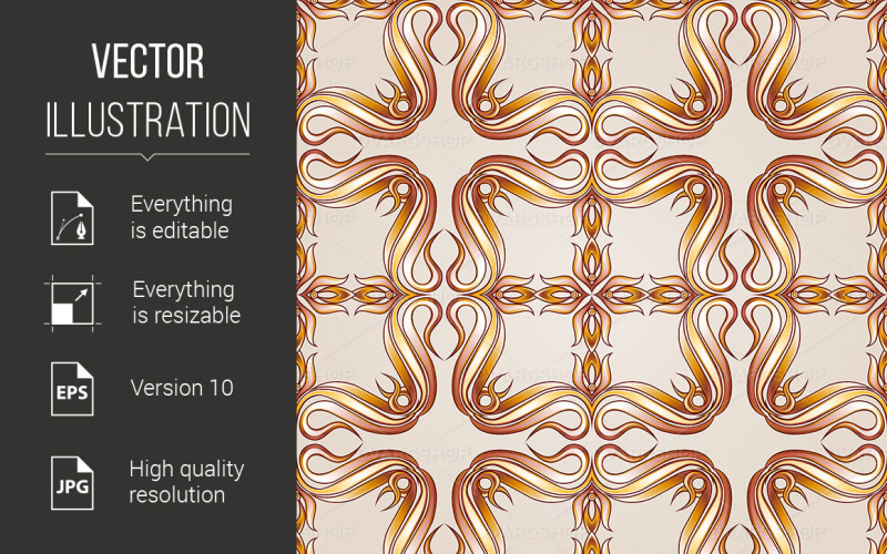 Download Vector "Seamless Background - Vector Image" / Seamless Background - Vector Image - Vector на тему графика seamless,background,brown,pattern,yellow,vector,beige,line,tile,vignette,floral,twisted,flower,abstract,luxury,illustration,decorative,style,element,curve