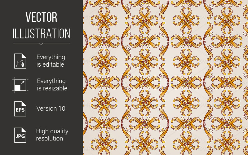 Download Vector "Seamless Background - Vector Image" / Seamless Background - Vector Image - Vector на тему графика seamless,background,vector,beige,brown,yellow,style,floral,backdrop,elegant,revival,symmetry,victorian,decor,decorative,vintage,royal,vignette,ornament,texture