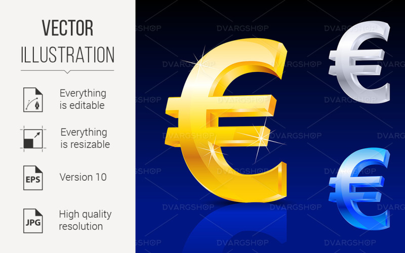 Símbolo abstrato do euro - imagem vetorial