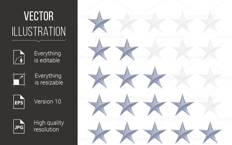Simple Stars Rating - Vector Afbeelding