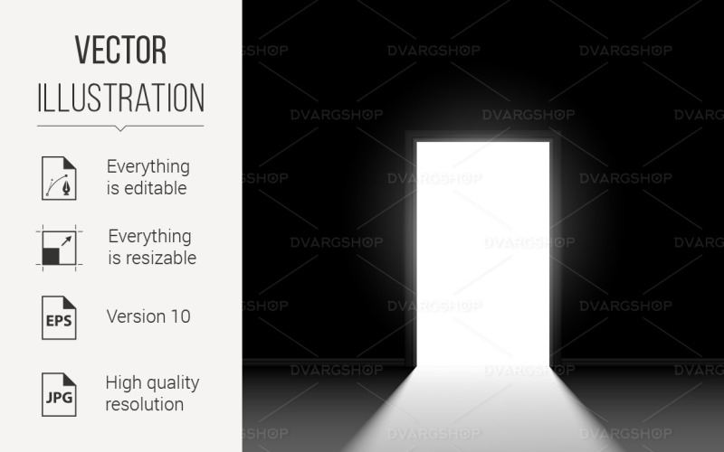 Abstracte Open Deur - Vector Afbeelding