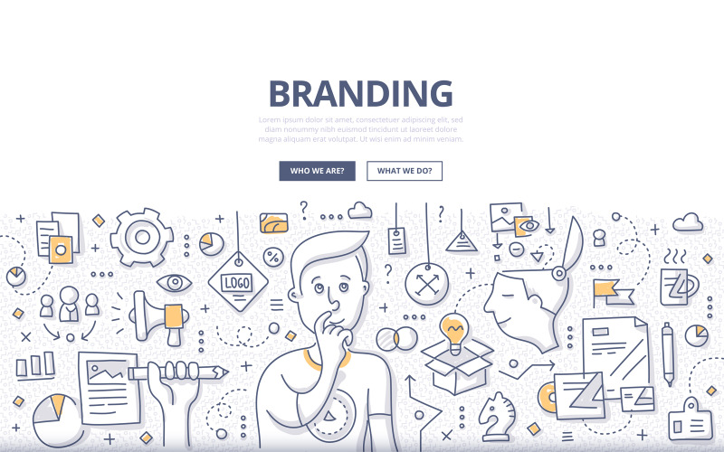 Download Vector "Branding Doodle Concept - Vector Image" / Branding Doodle Concept - Vector Image - Vector на тему графика design,advertising,abstract,company,creative,promotion,corporate,business,marketing,product,illustration,unique,customer,creativity,brand,target,commercial,branding,success,doodle,innovation,