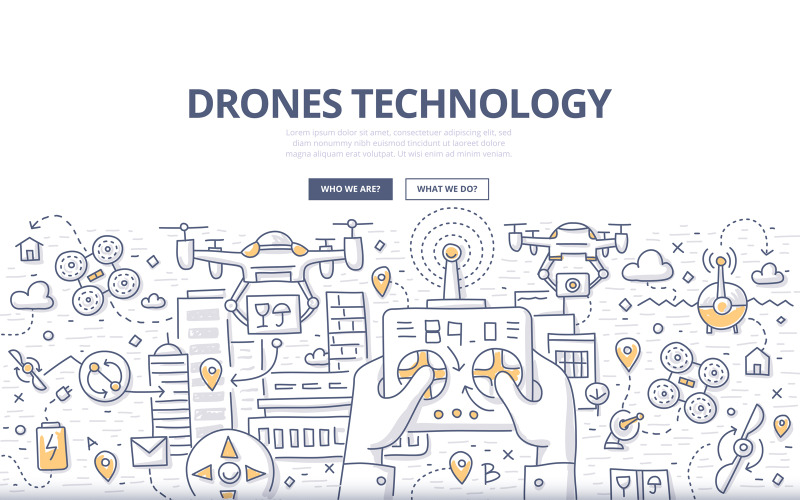 Download Vector "Drones Technology Doodle Concept - Vector Image" / Drones Technology Doodle Concept - Vector Image - Vector на тему графика modern,vector,abstract,light,industry,aircraft,flight,helicopter,tech,illustration,delivery,drone,equipment,control,remote,camera,fly,doodle,transport,innovation,concept,robot,copter,vehicle,