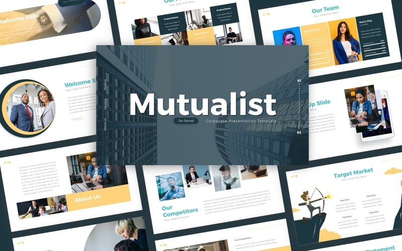 Modèle PowerPoint de présentation d'entreprise mutualiste