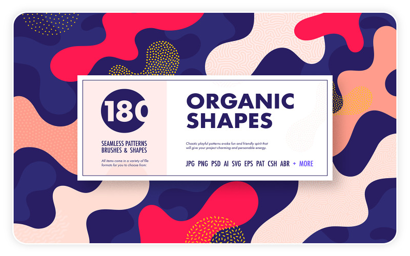 Organic shapes bundle – 180 seamless textures, brushes & design elements Pattern