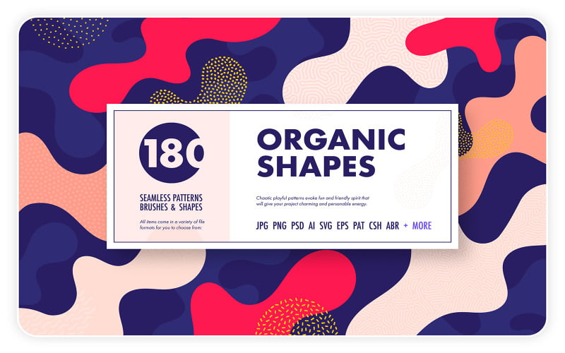 Organische Formen bündeln - 180 nahtlose Texturen, Pinsel & Designelemente Muster