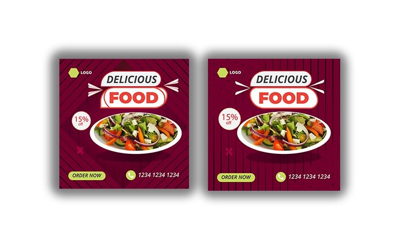 Download Шаблон для соцсетей "Square Banner Social Media Template" / Square Banner Social Media Template - Шаблон для соцсетей на тему графика banner,foodbanner,socialmedia,insagram