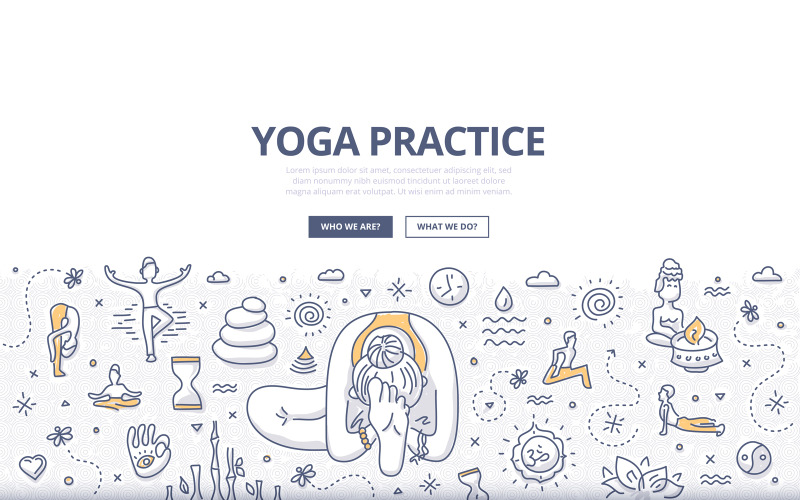 Download Vector "Yoga Doodle Concept - Vector Image" / Yoga Doodle Concept - Vector Image - Vector на тему графика vector,woman,body,health,lifestyle,wellness,yoga,exercise,illustration,banners,meditation,relaxation,symbol,india,lotus,spiritual,zen,peace,relax,calm,concept,meditate,care,harmony,pose,recre