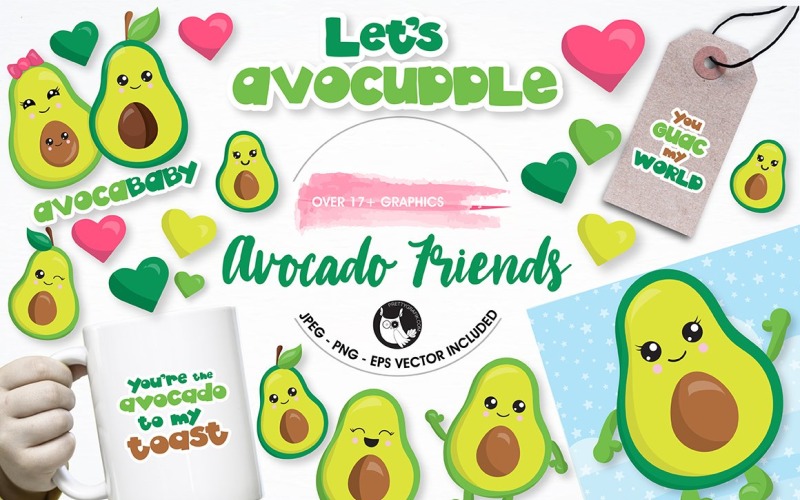 Download Vector "Avocado graphics and illustrations - Vector Image" / Avocado graphics and illustrations - Vector Image - Vector на тему графика illustration,scrapbooking,food,vector,graphics,clipart,clip art,icons,kawaii,fruit,avocado,eps,images,prettygrafik