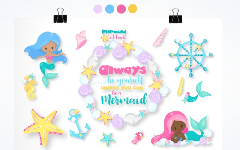 Download Vector "be mermaid mermaid illustration pack - Vector Image" / be mermaid mermaid illustration pack - Vector Image - Vector на тему графика vector,nautical,eps,mermaids,little mermaid,be a mermaid,pretty mermaid,sea animals,starffish,like a mermaid,mermaid girls