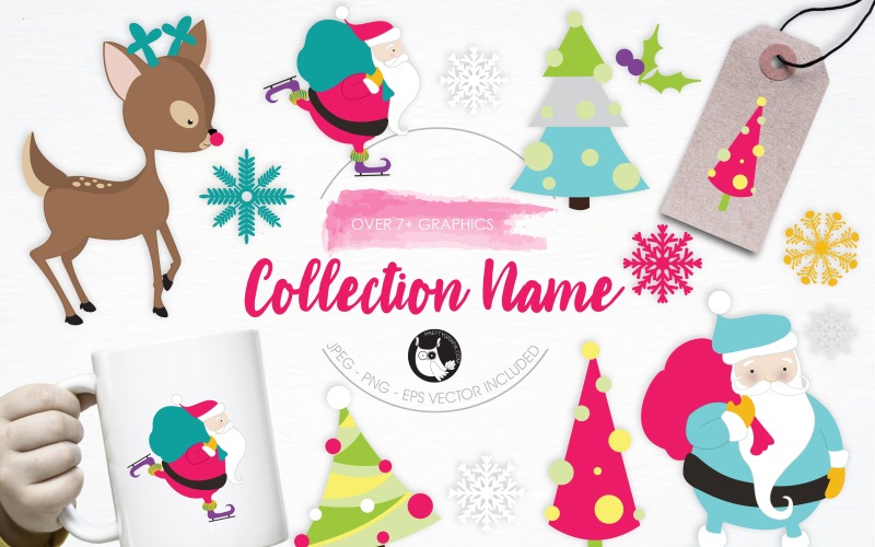 Download Vector "Collection Name illustration pack - Vector Image" / Collection Name illustration pack - Vector Image - Vector на тему графика christmas,illustration,vector,graphics,clipart,holiday,clip art,santa,snow,icon,reindeer,eps,prettygrafik,rudolf,collection name