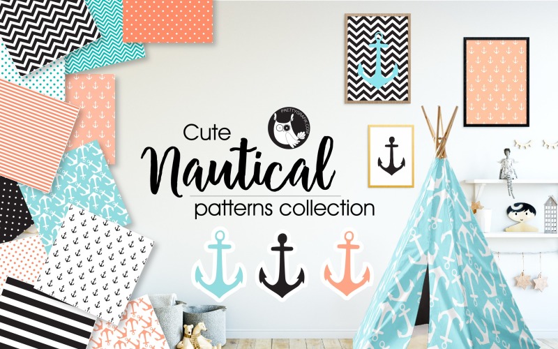 Collezione di modelli nautici - immagine vettoriale