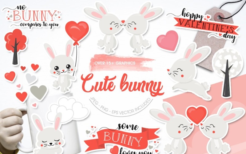 Download Vector "Cute Bunny - Vector Image" / Cute Bunny - Vector Image - Vector на тему графика cute,scrapbook,scrapbooking,love,clipart,clip art,bunny,kawaii,prettygrafik,vector art