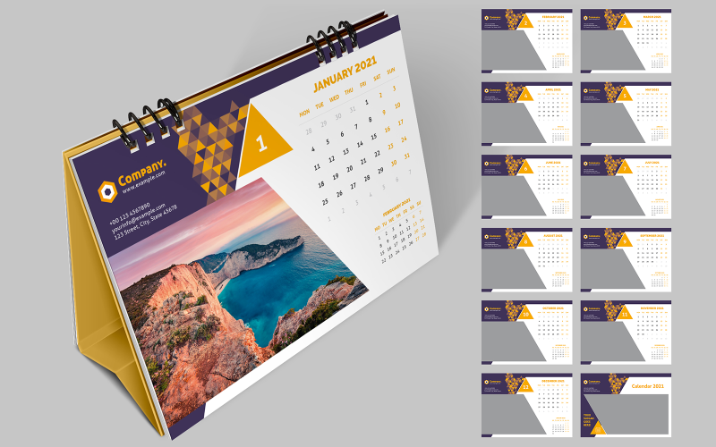 Desk Calendar 2021 Creative Template Planner