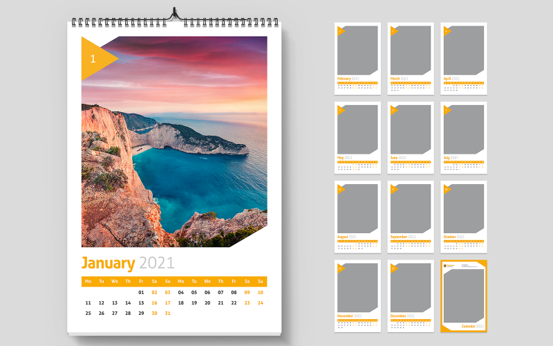 Download Planner "Wall Calendar 2021 Creative Template Planner" / Wall Calendar 2021 Creative Template Planner - Planner на тему графика calendar,week,month,year,planner,marketing,calendar 2021,modern,creative,design