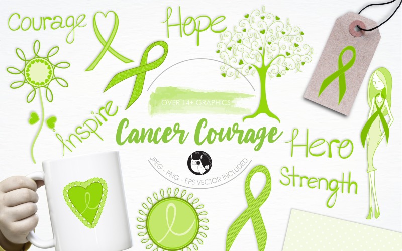 Download Vector "Cancer courage illustration pack - Vector Image" / Cancer courage illustration pack - Vector Image - Vector на тему графика illustration,vector,love,graphics,clipart,clip art,icons,ribbon,eps,cancer,awareness,courage,prettygrafik,hope