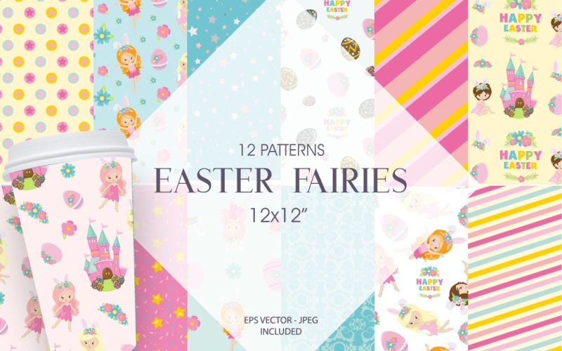 Easter Fairies - Vector Afbeelding