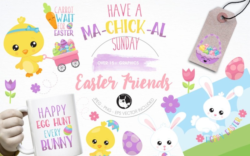 Download Vector "Easter graphics and illustrations - Vector Image" / Easter graphics and illustrations - Vector Image - Vector на тему графика scrapbooking,vector,chick,clipart,clip art,rabbit,bunny,easter,basket,eps,carrot,eggs,images,prettygrafik,commercial use,digital scrapbook,digital clipart