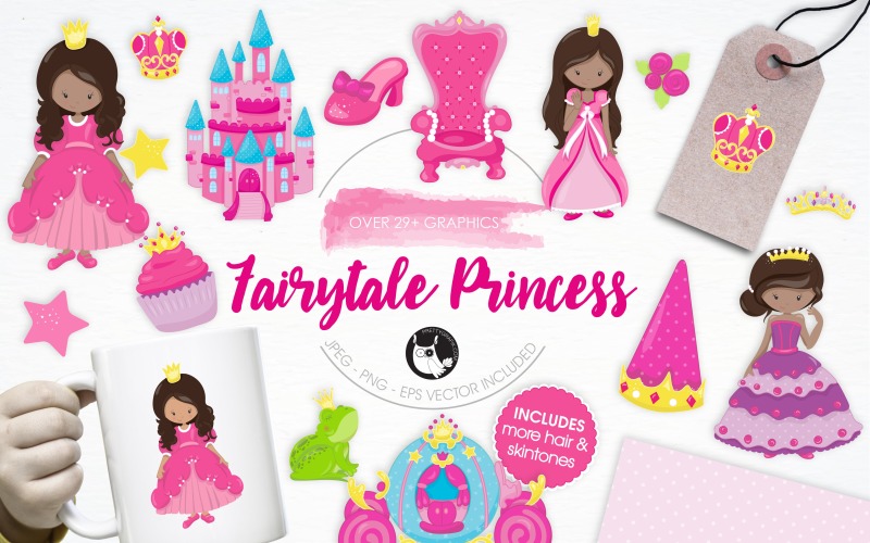Download Vector "Fairytale Princess illustration pack - Vector Image" / Fairytale Princess illustration pack - Vector Image - Vector на тему графика illustration,vector,graphics,clipart,clip art,icon,story,fairytale,princess,castle,eps,prettygrafik,girls,tale,fairytale princess