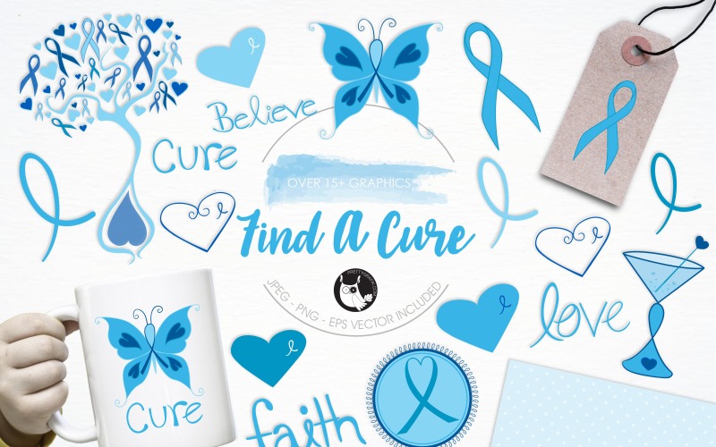Download Vector "Find a cure illustration pack - Vector Image" / Find a cure illustration pack - Vector Image - Vector на тему графика illustration,vector,love,graphics,clipart,clip art,icons,ribbon,eps,cancer,awareness,courage,prettygrafik,hope