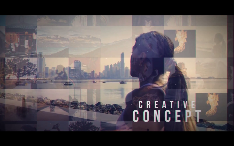 Plantilla After Effects de promoción de mosaico