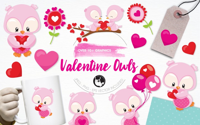 Download Vector "Valentine owls illustration pack - Vector Image" / Valentine owls illustration pack - Vector Image - Vector на тему графика illustration,flowers,vector,love,graphics,clipart,hearts,clip art,icons,valentines day,birds,eps,balloons,prettygrafik,owls,tweets