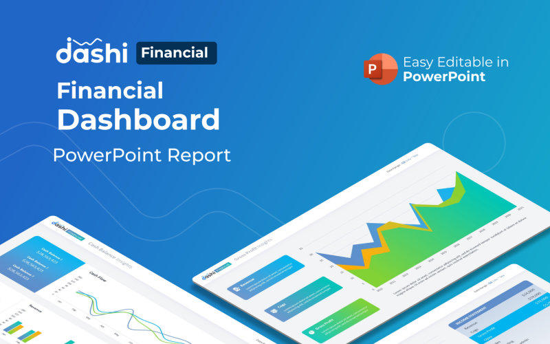 Dashi Financial - Modello PowerPoint di presentazione del report del dashboard finanziario