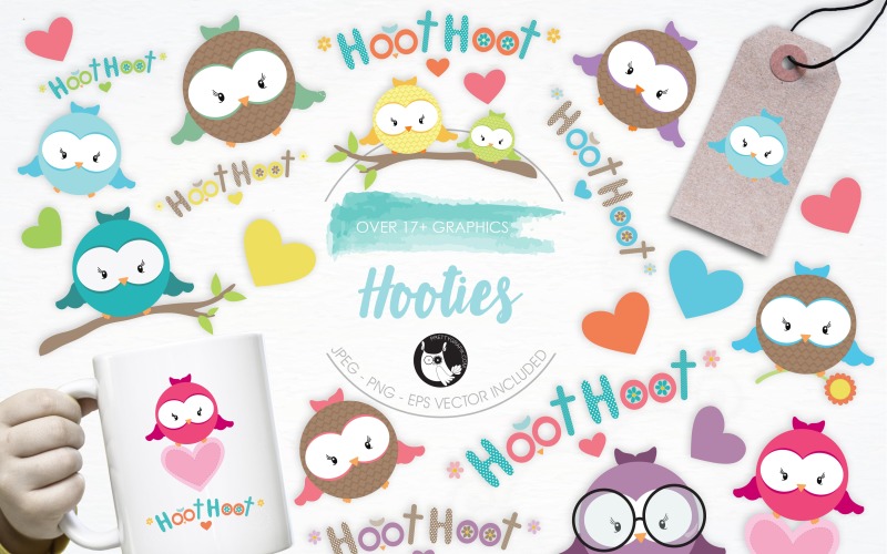 Download Vector "Hooties illustration pack - Vector Image" / Hooties illustration pack - Vector Image - Vector на тему графика illustration,vector,love,graphics,clipart,hearts,clip art,icon,branch,birds,eps,prettygrafik,owls,hoot,hooties