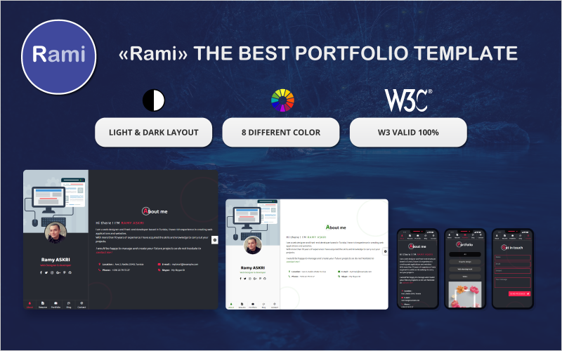 Rami Creative & Portfolio Landing Page Vorlage
