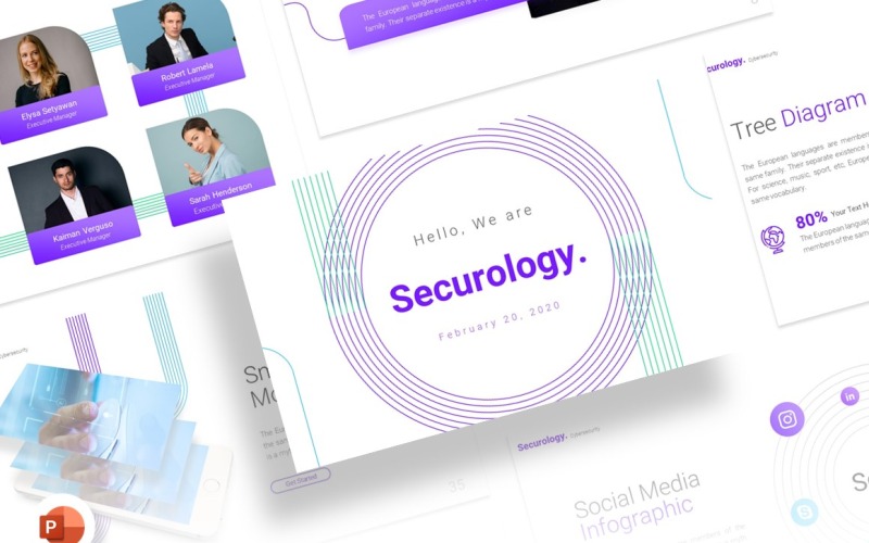 Securology - шаблон презентации PowerPoint по кибербезопасности