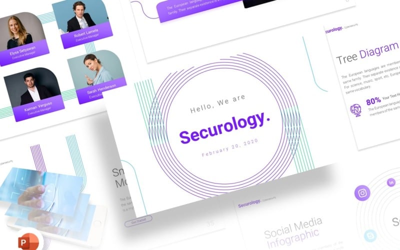 Securology – Szablon prezentacji cyberbezpieczeństwa PowerPoint