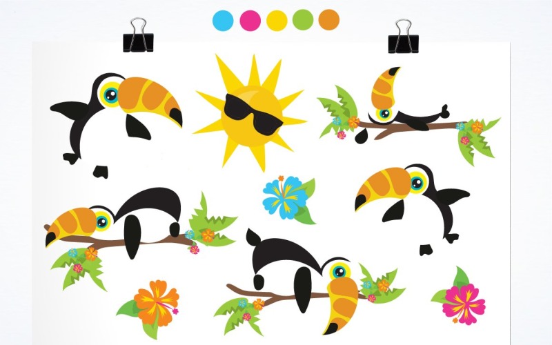 Download Vector "Hello Summer - Vector Image" / Hello Summer - Vector Image - Vector на тему графика scrapbook,scrapbooking,summer,clipart,sun,clip art,flower,penguin,coconut,prettygrafik,vector art