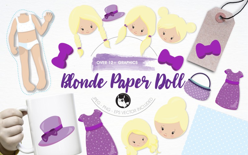 Paper doll illustration pack - Vector Image